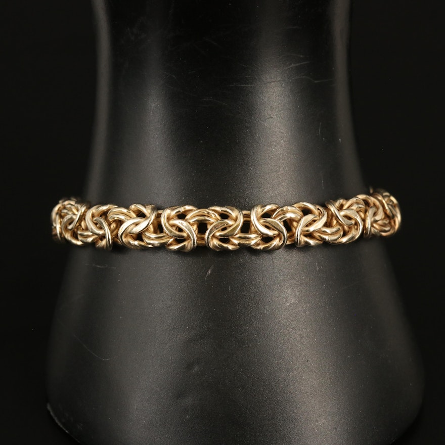 Italian Sterling Byzantine Chain Bracelet