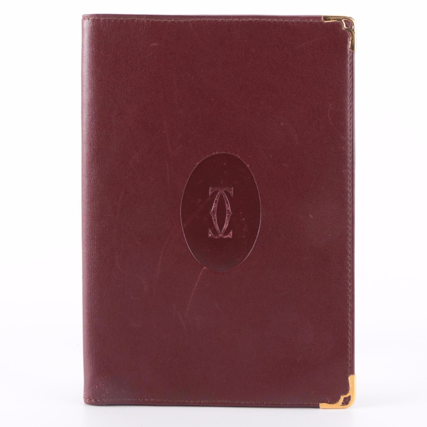 Must de Cartier Bifold Organizer in Burgundy Leather