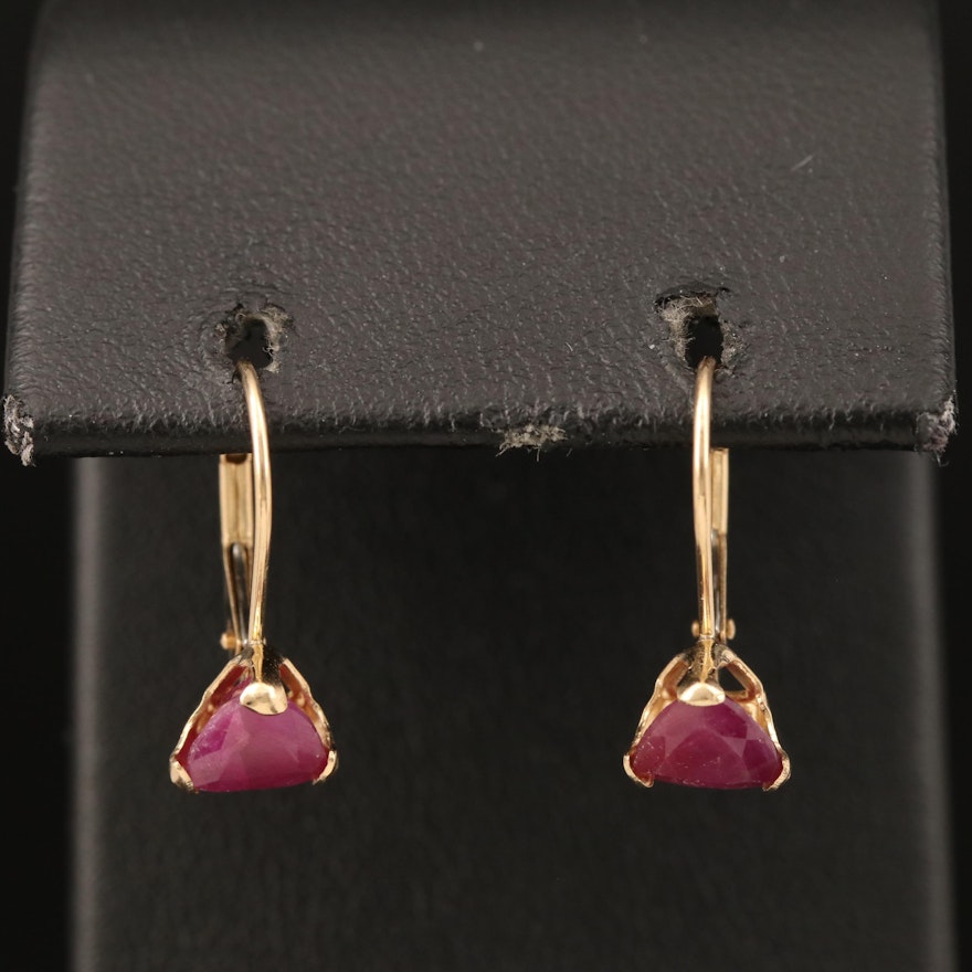 14K Ruby Earrings