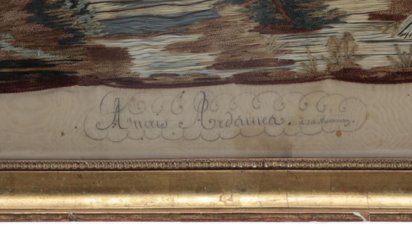 Antique French Embroidery Picture, Early 19th Century