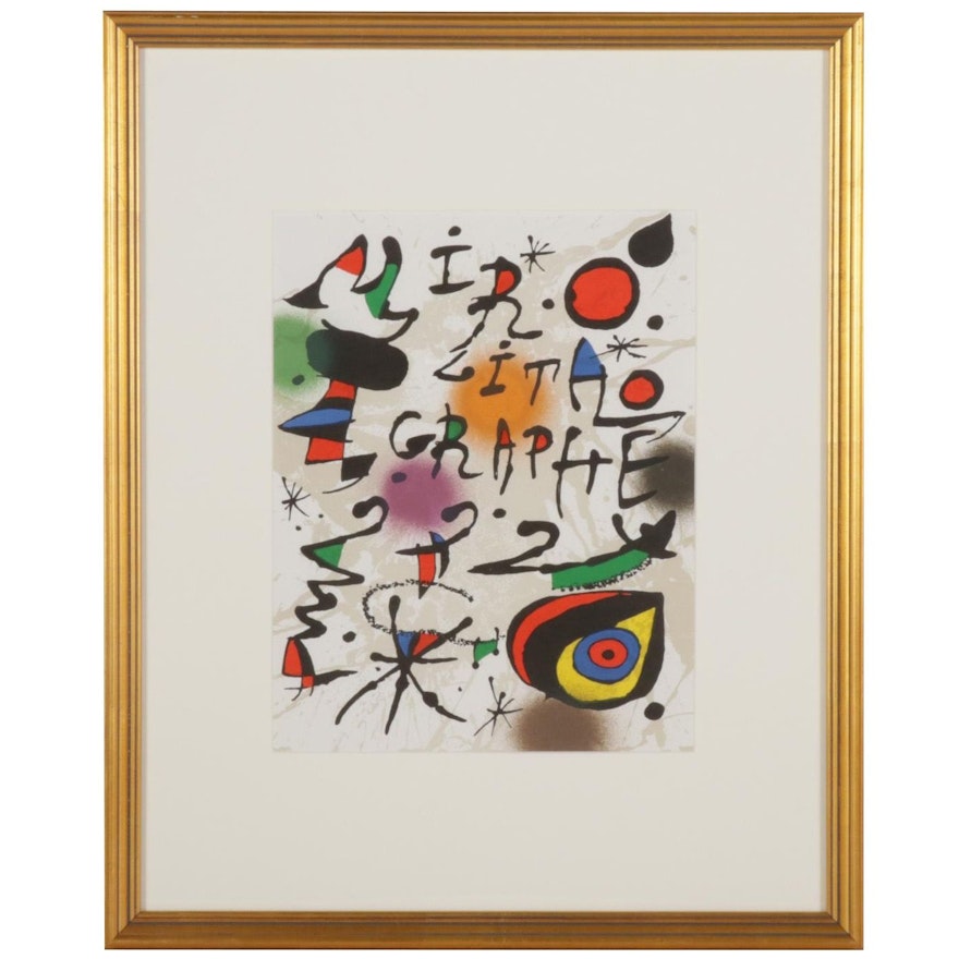 Joan Miró Color Lithograph Cover from "Lithographs III"