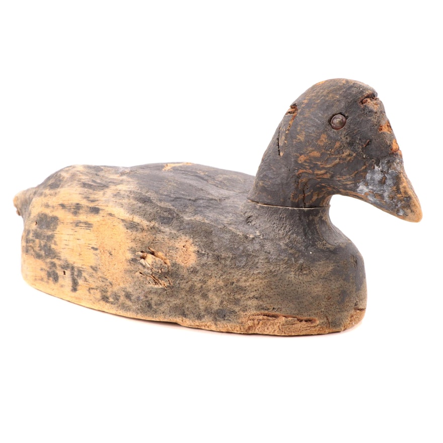 Handmade Wood Duck Decoy, Early 20th Century