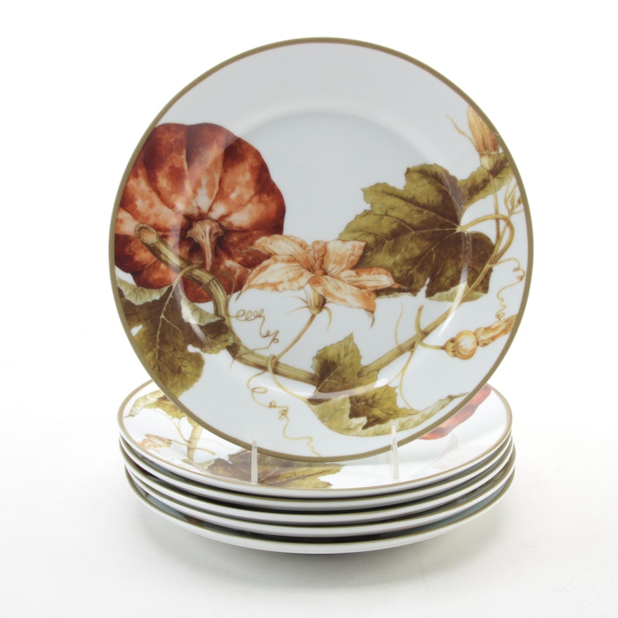 Williams-Sonoma "Botanical Pumpkin" Porcelain Dinner Plates