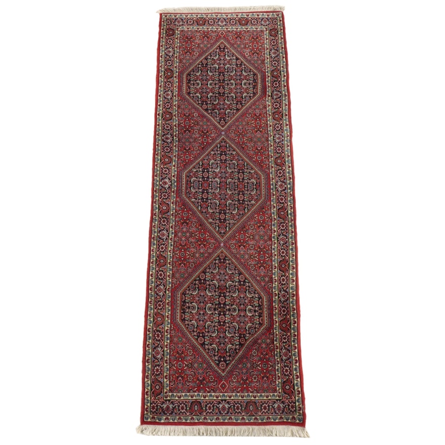 2'4 x 8'1 Hand-Knotted Persian Bijar Carpet Runner