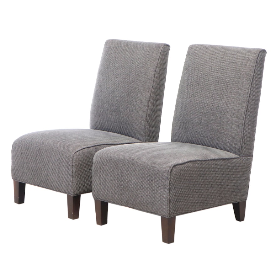 Pair of Arhaus Furniture Custom-Upholstered Slipper Chairs