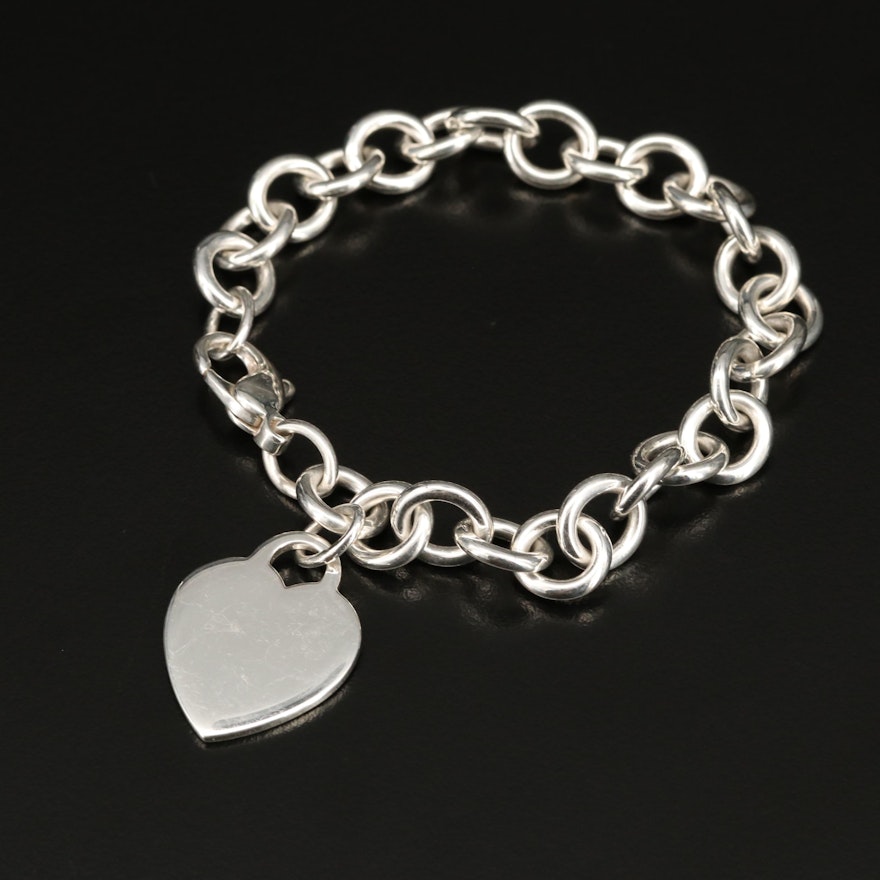 Tiffany & Co. Sterling Heart Tag Bracelet