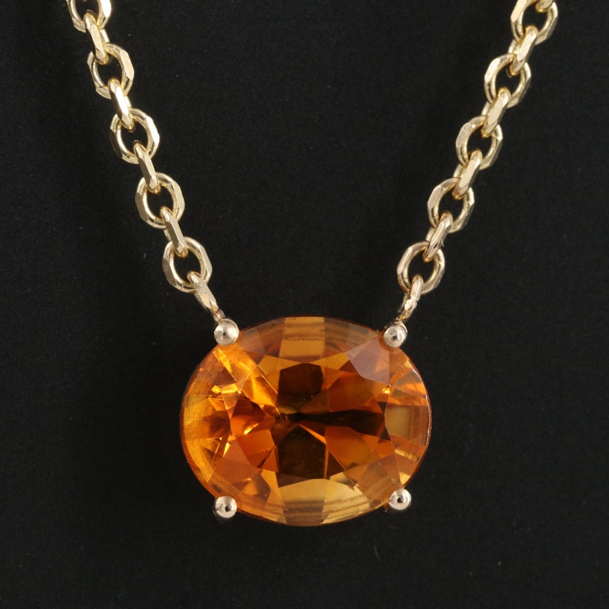 14K Citrine Necklace