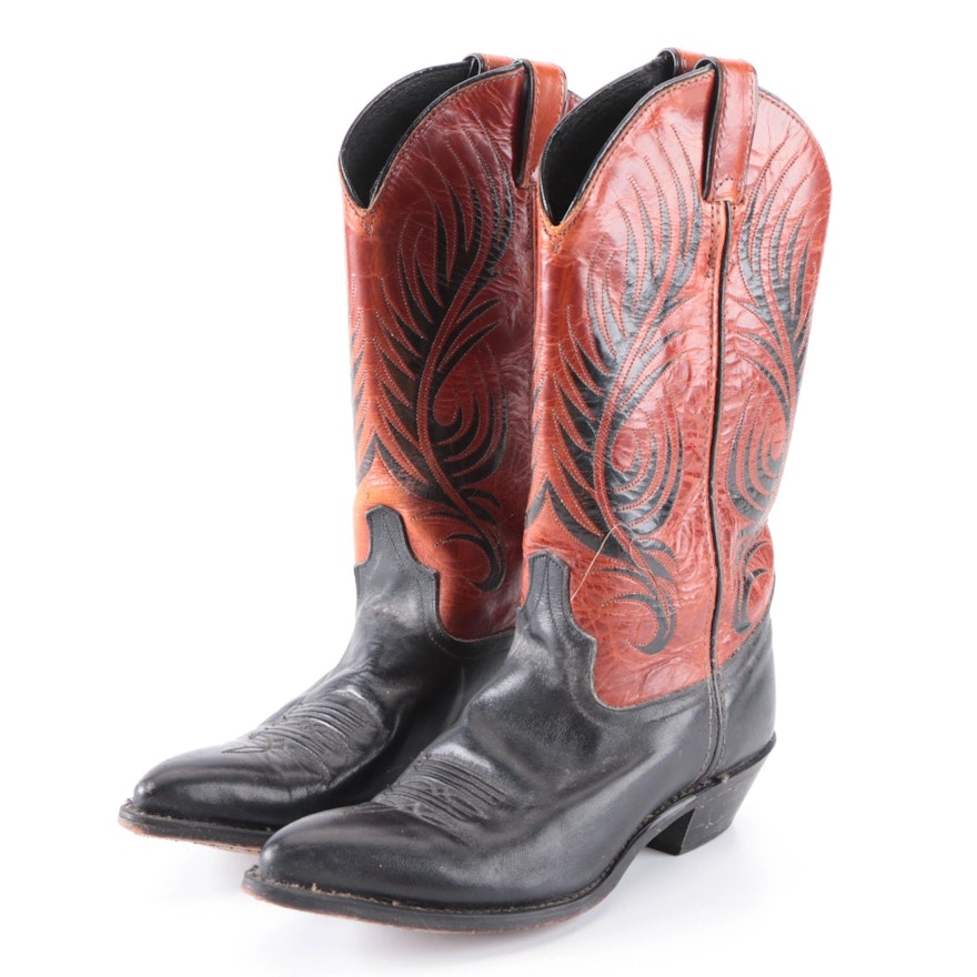 Code West Cowboy Boots in Two-Tone Leather