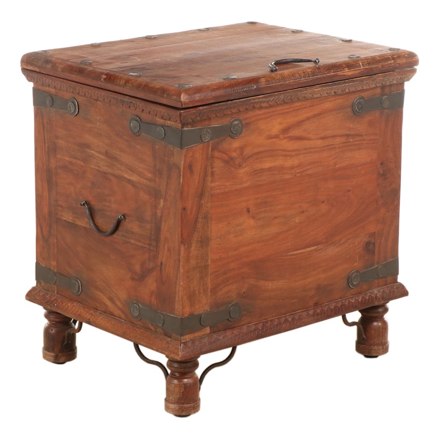 Spanish Colonial Style Iron-Mounted Mesquite Chest