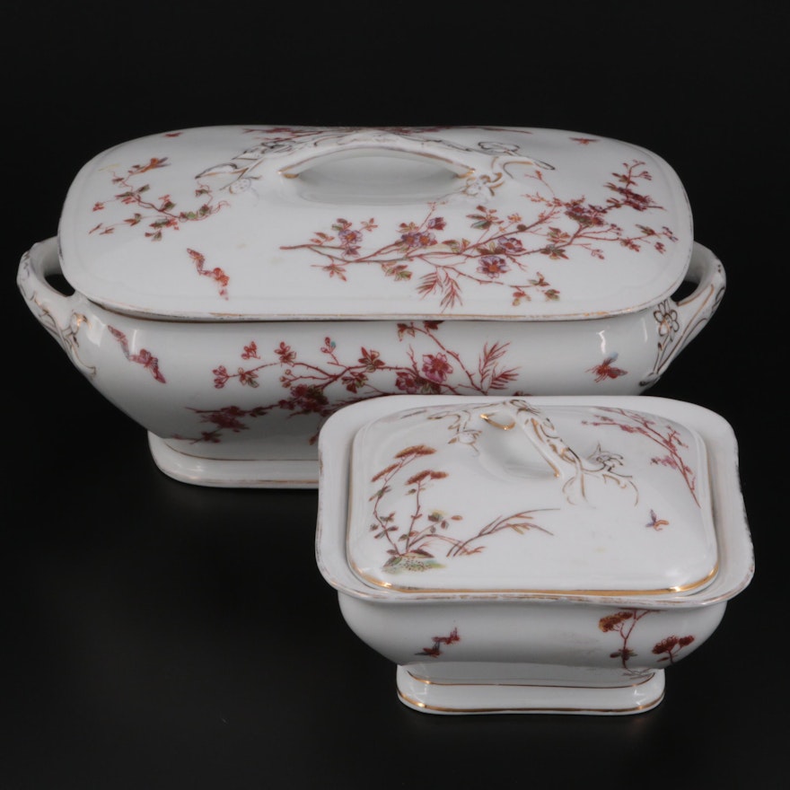 Tressemanes & Vogt Limoges Porcelain Covered Serving Dishes, Late 19th Century