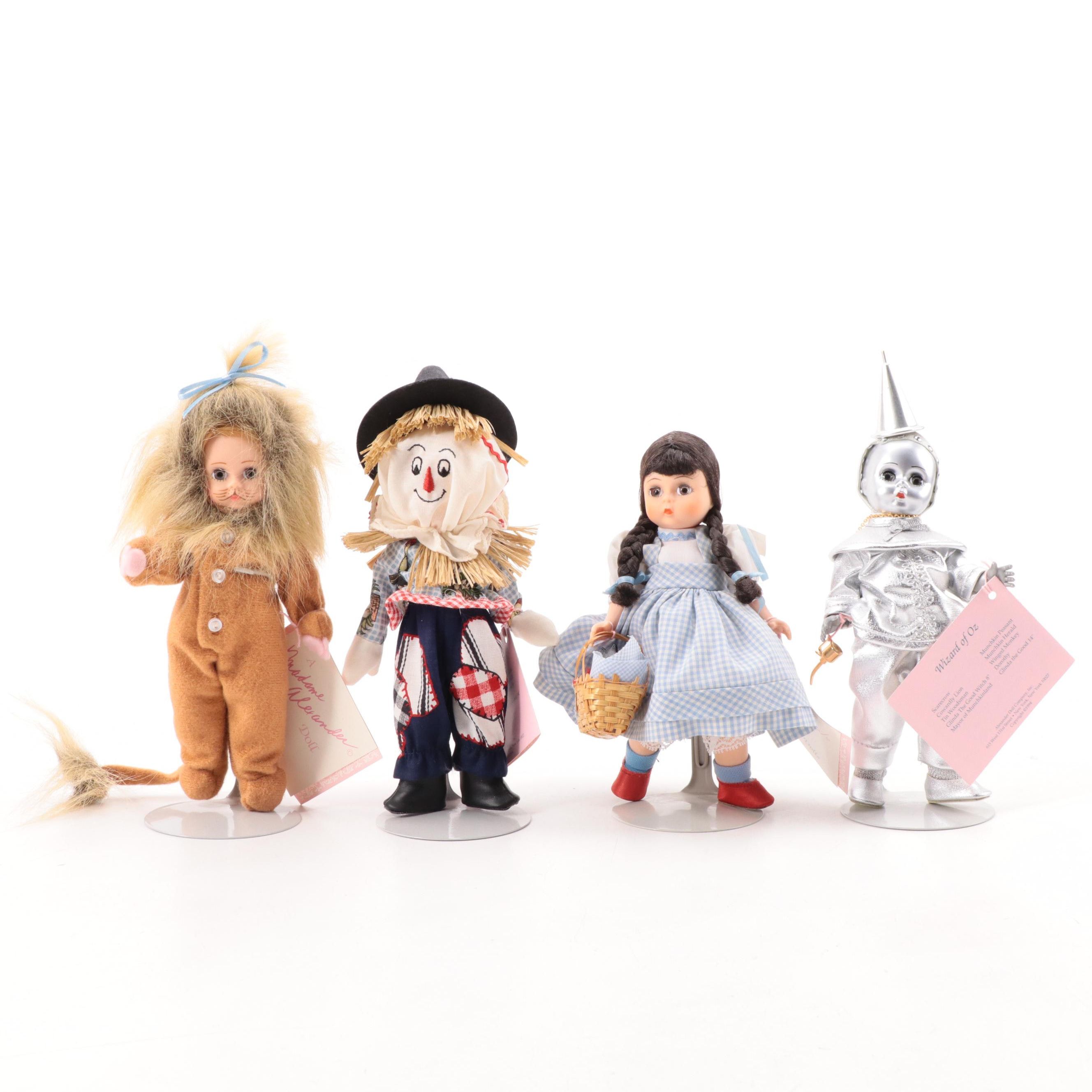 Madame Alexander "Wizard of Oz" Dolls "Dorothy", "Scarecrow", Tin Man", "Lion"
