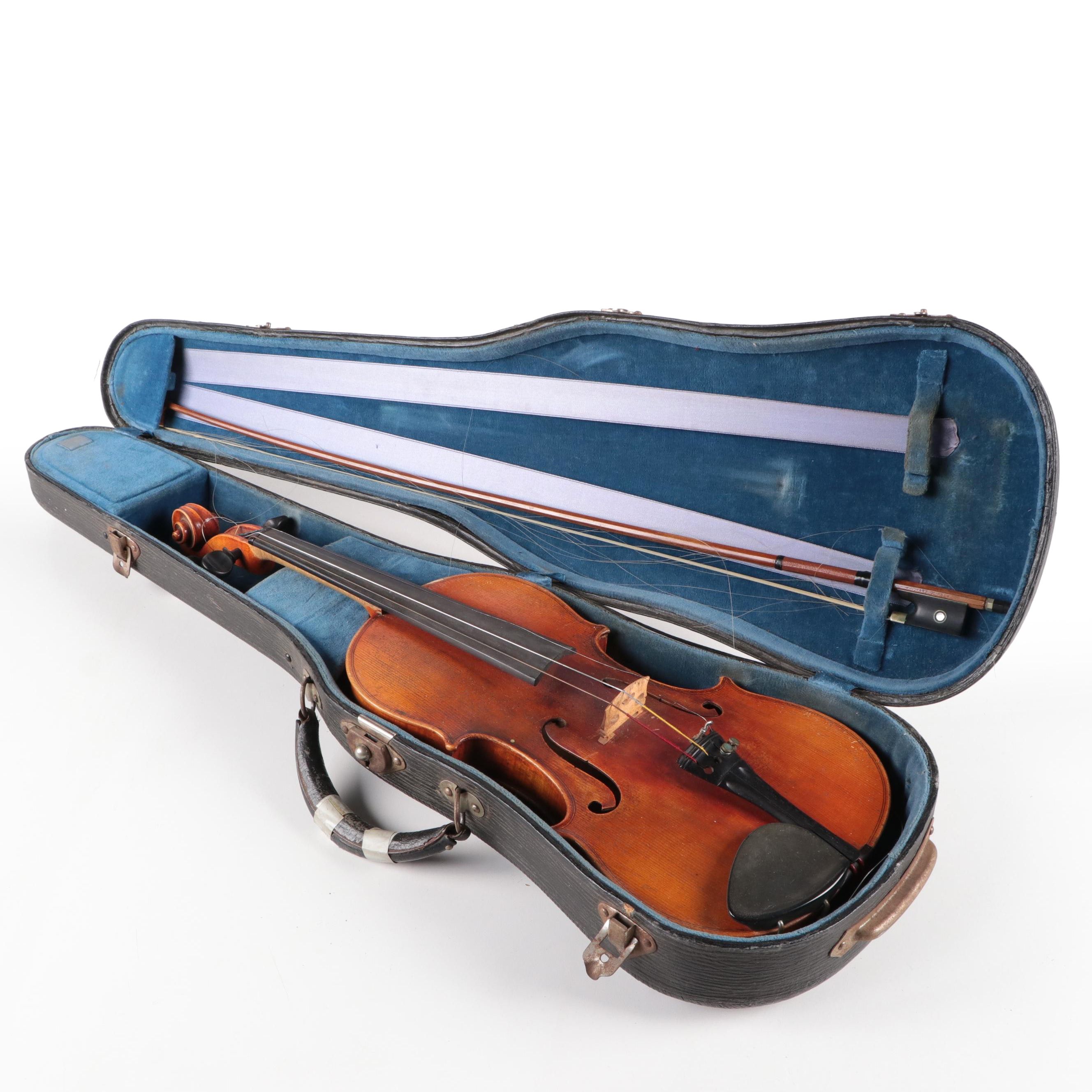 4/4 Ellis Newton American Violin with Case, 1924, and Richard Geipel Bow
