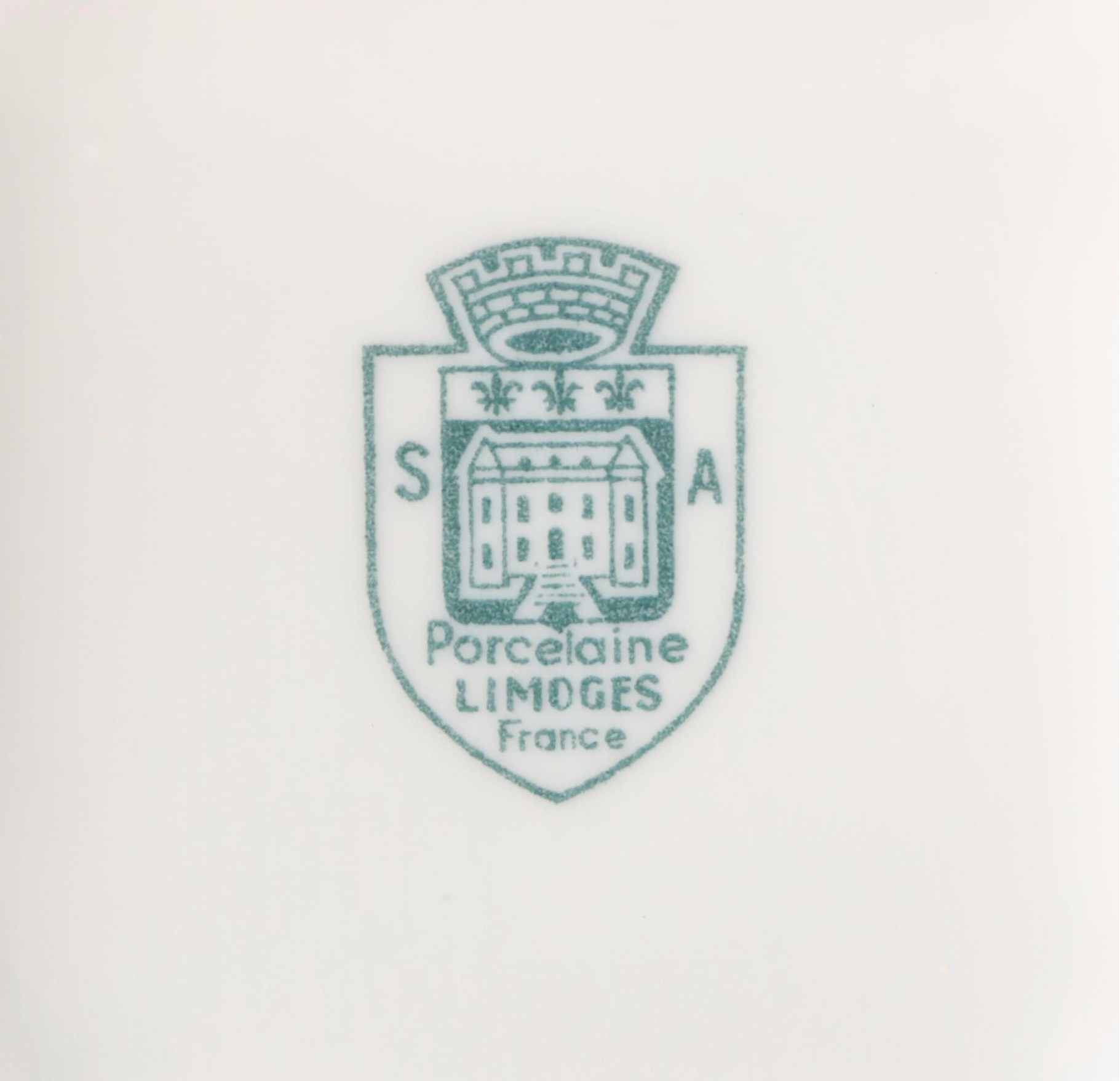 Castel Limoges Porcelain Bottle with Floral Cartouches, 1945–1967