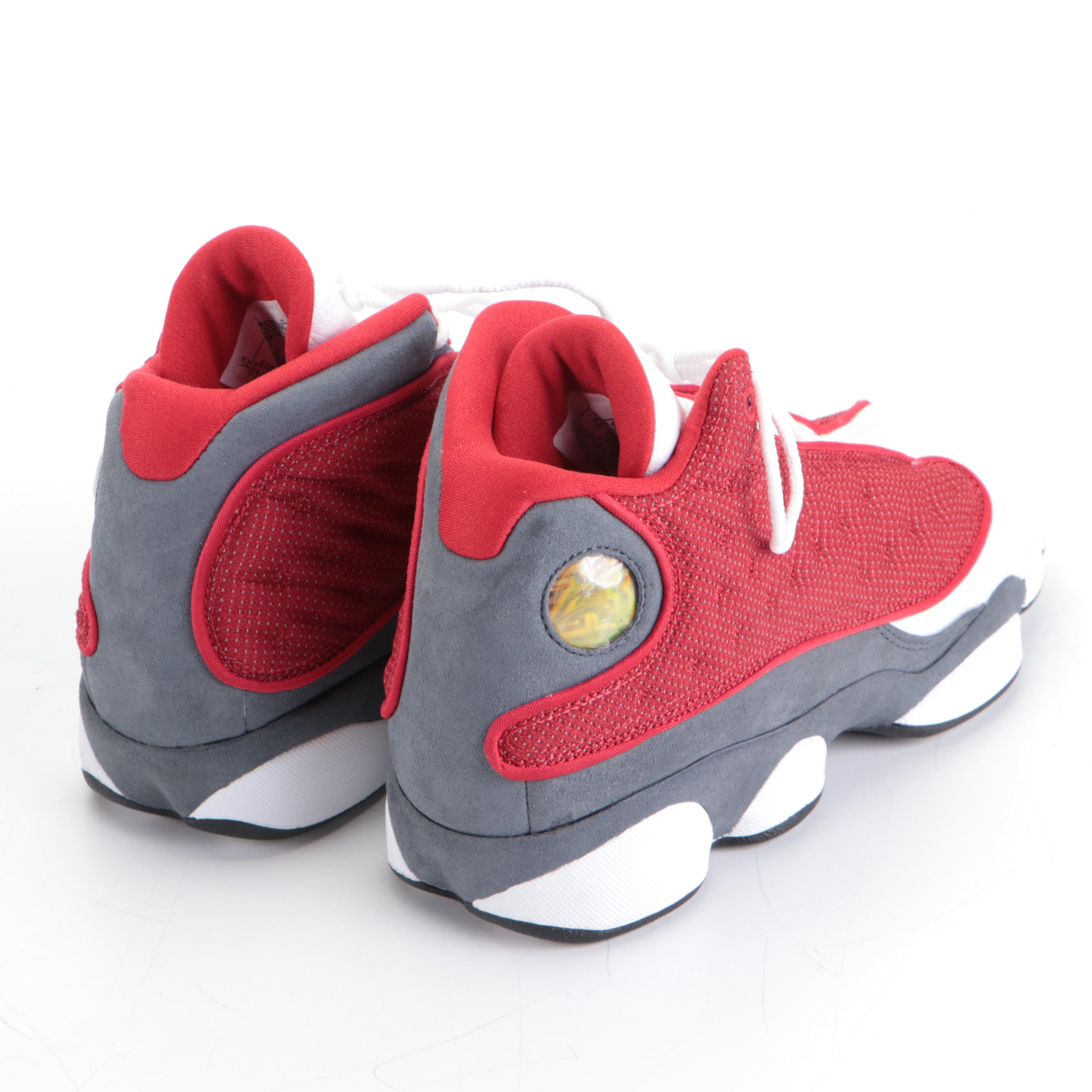 Kids' Air Jordan 13 Retro Gym Red Flint Grey Basketball Sneakers with Box