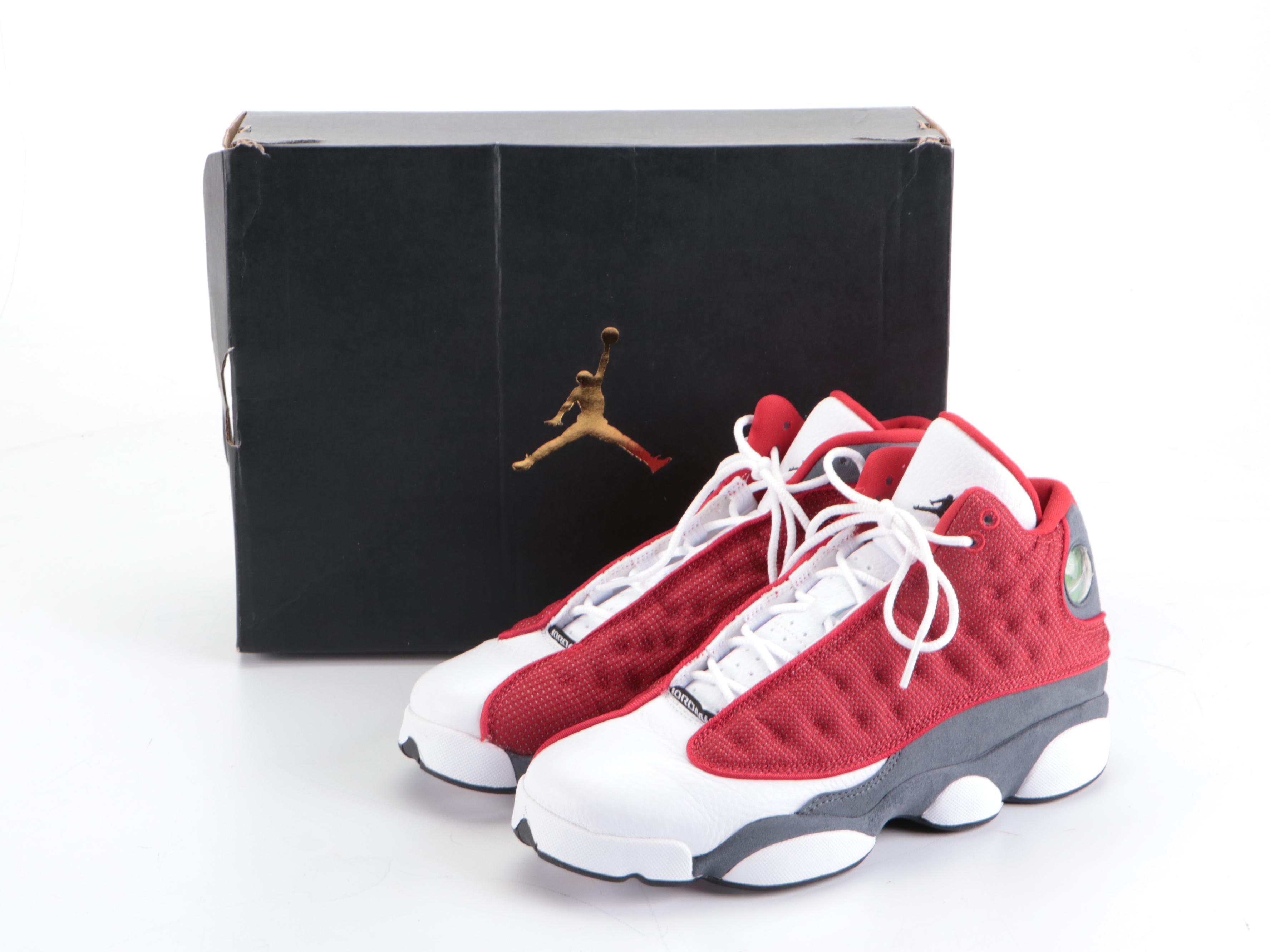 Kids' Air Jordan 13 Retro Gym Red Flint Grey Basketball Sneakers with Box
