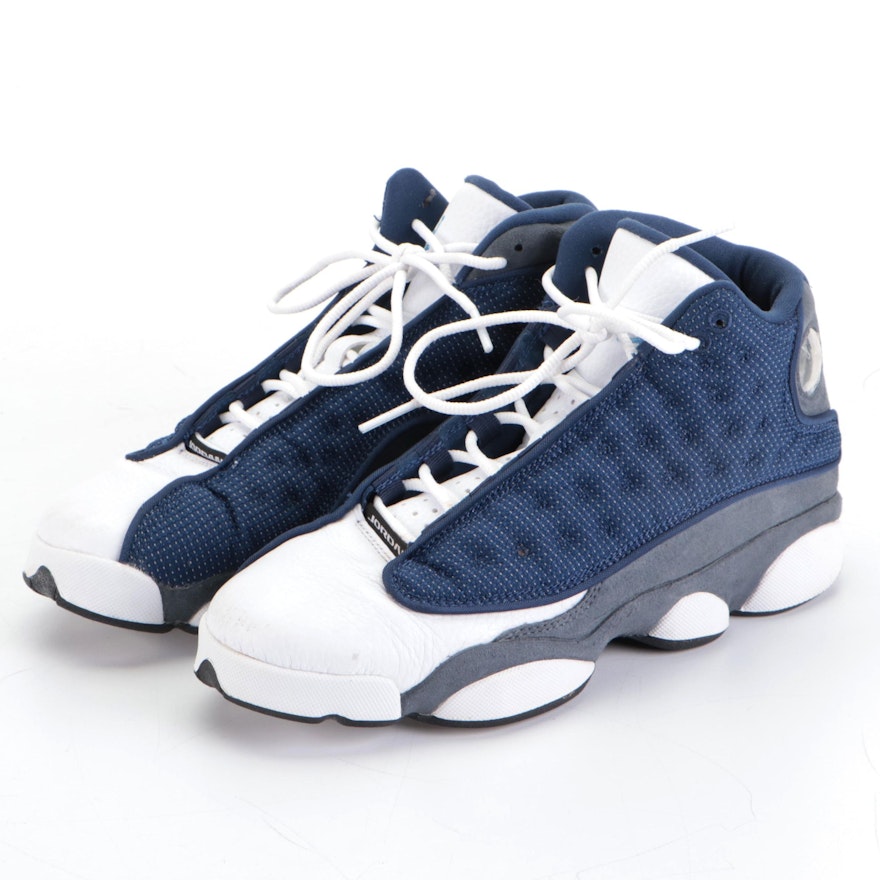 Kids' Nike Air Jordan Retro 13 (GS) Flint Grey-Blue-White 884129-404