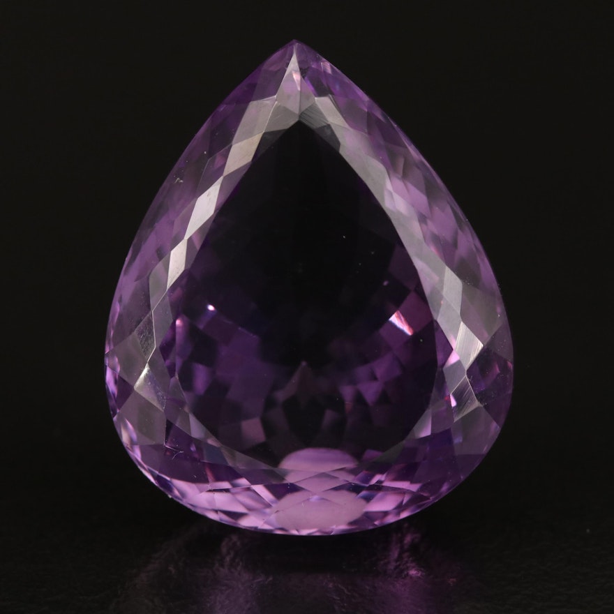 Loose 40.34 CT Pear Faceted Amethyst