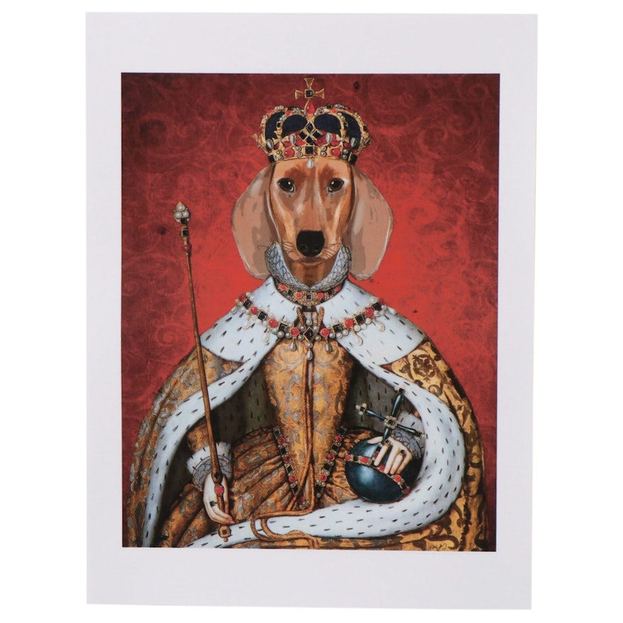 Giclée of an Anthropomorphic Royal Dog