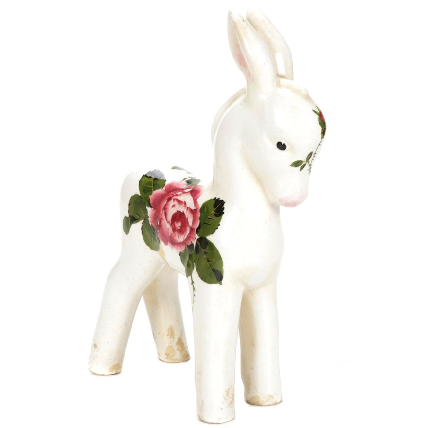 Wemyss Pottery Ceramic "Plitcha Donkey" with Rose Motif