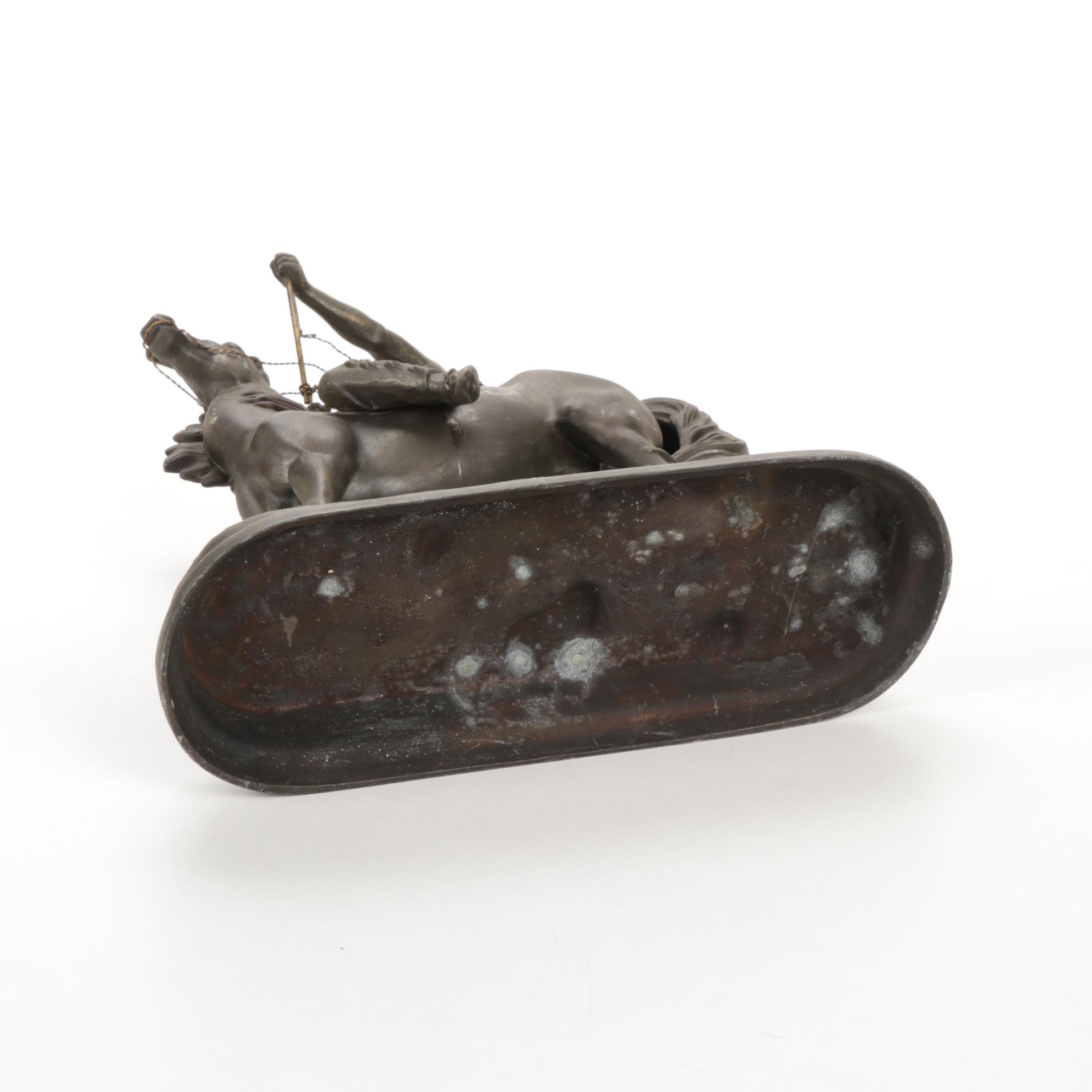 Native American on Horse Metal Figurine