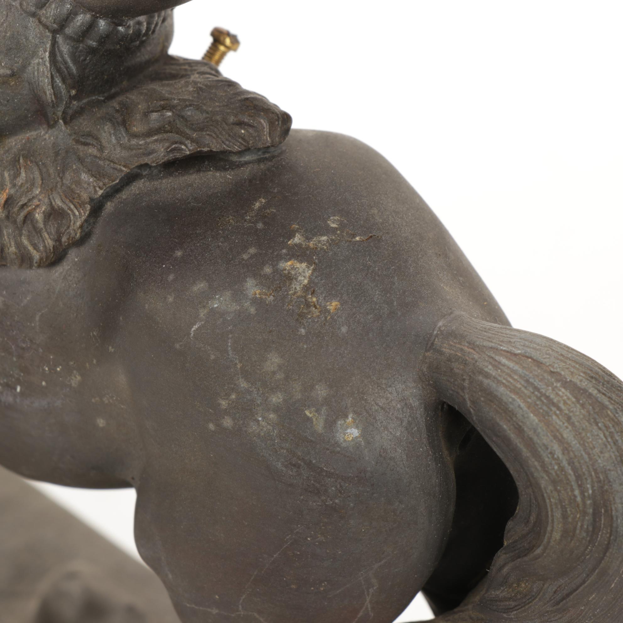 Native American on Horse Metal Figurine