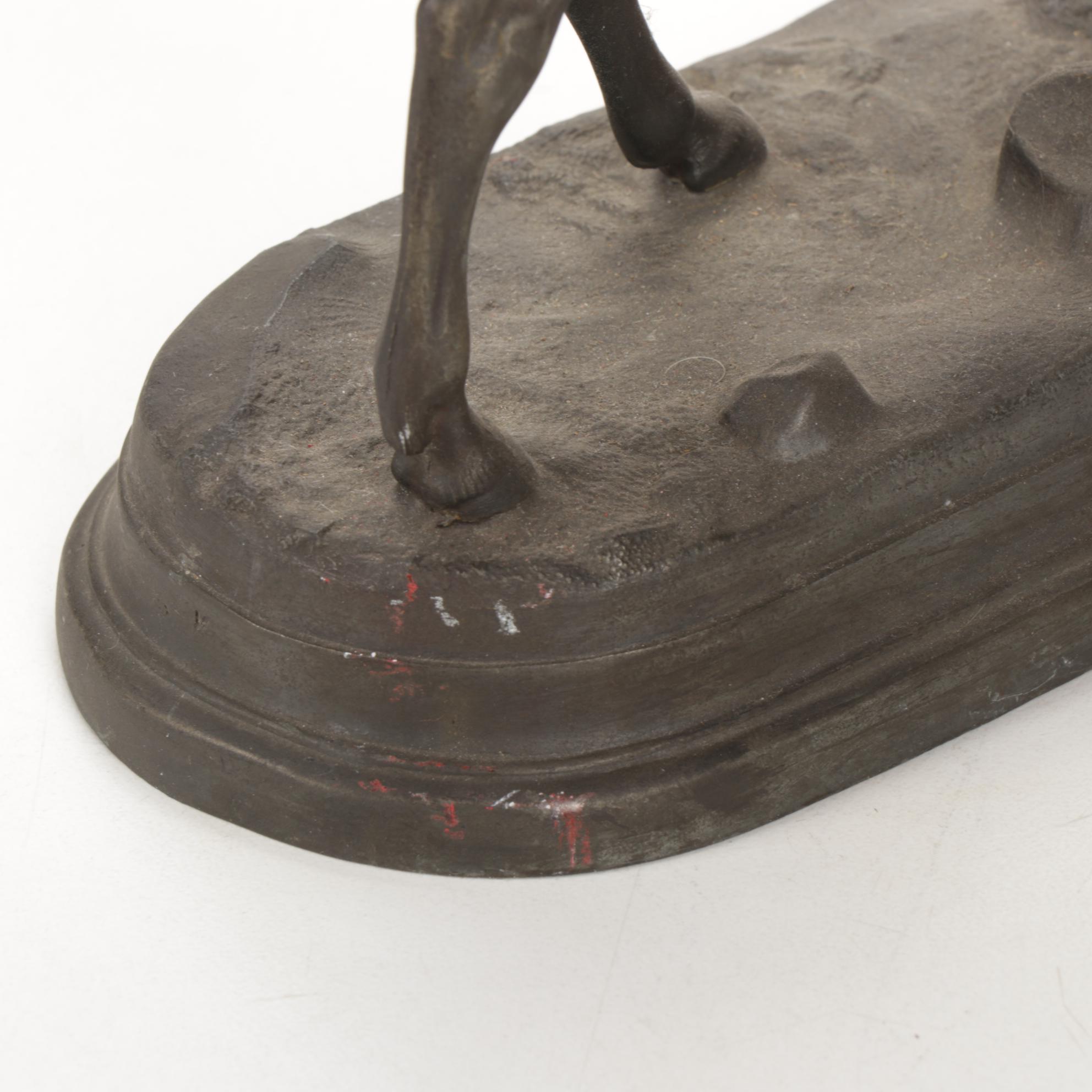 Native American on Horse Metal Figurine