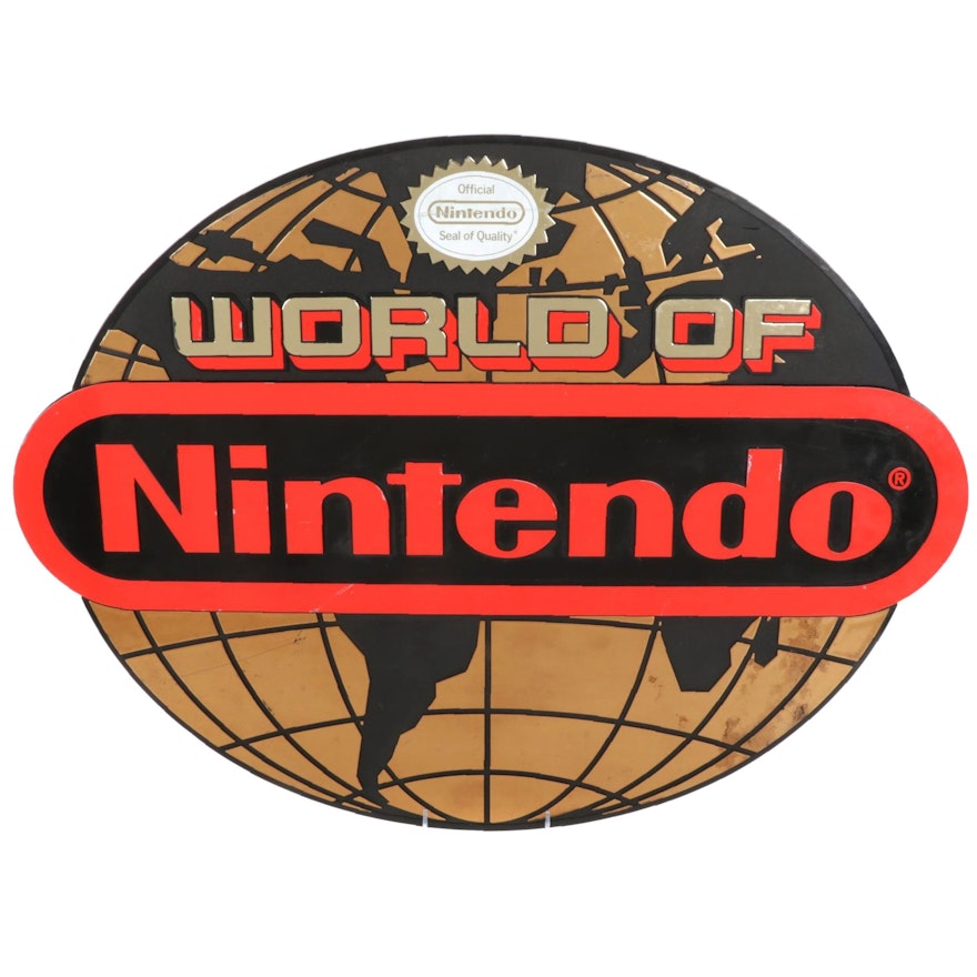 Large Double Sided "World of Nintendo" Retail Sign