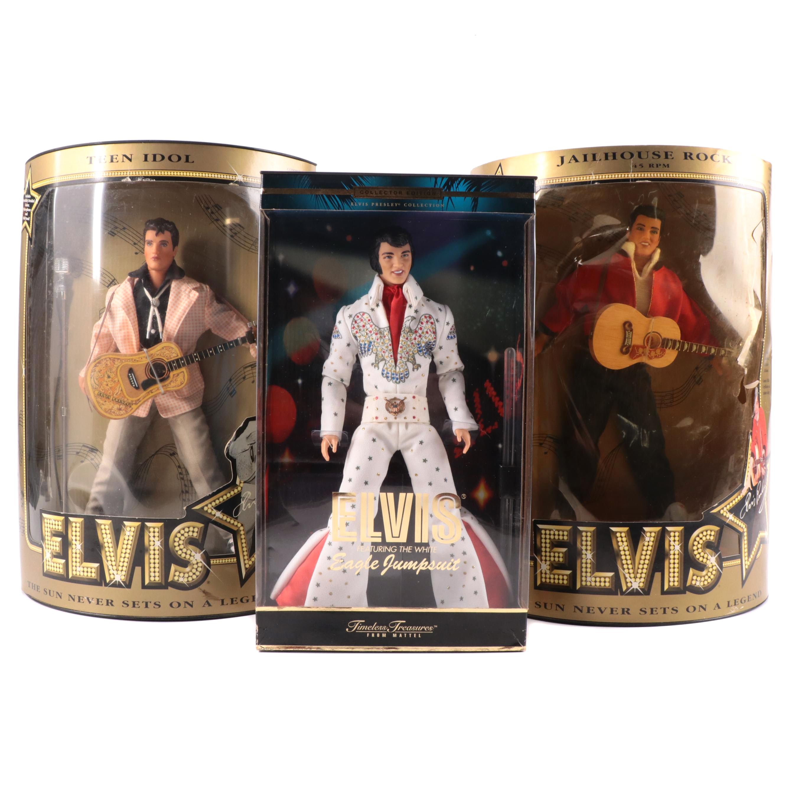Mattel, Hasbro Collector Edition Elvis Presley Dolls Including "Eagle Jumpsuit"