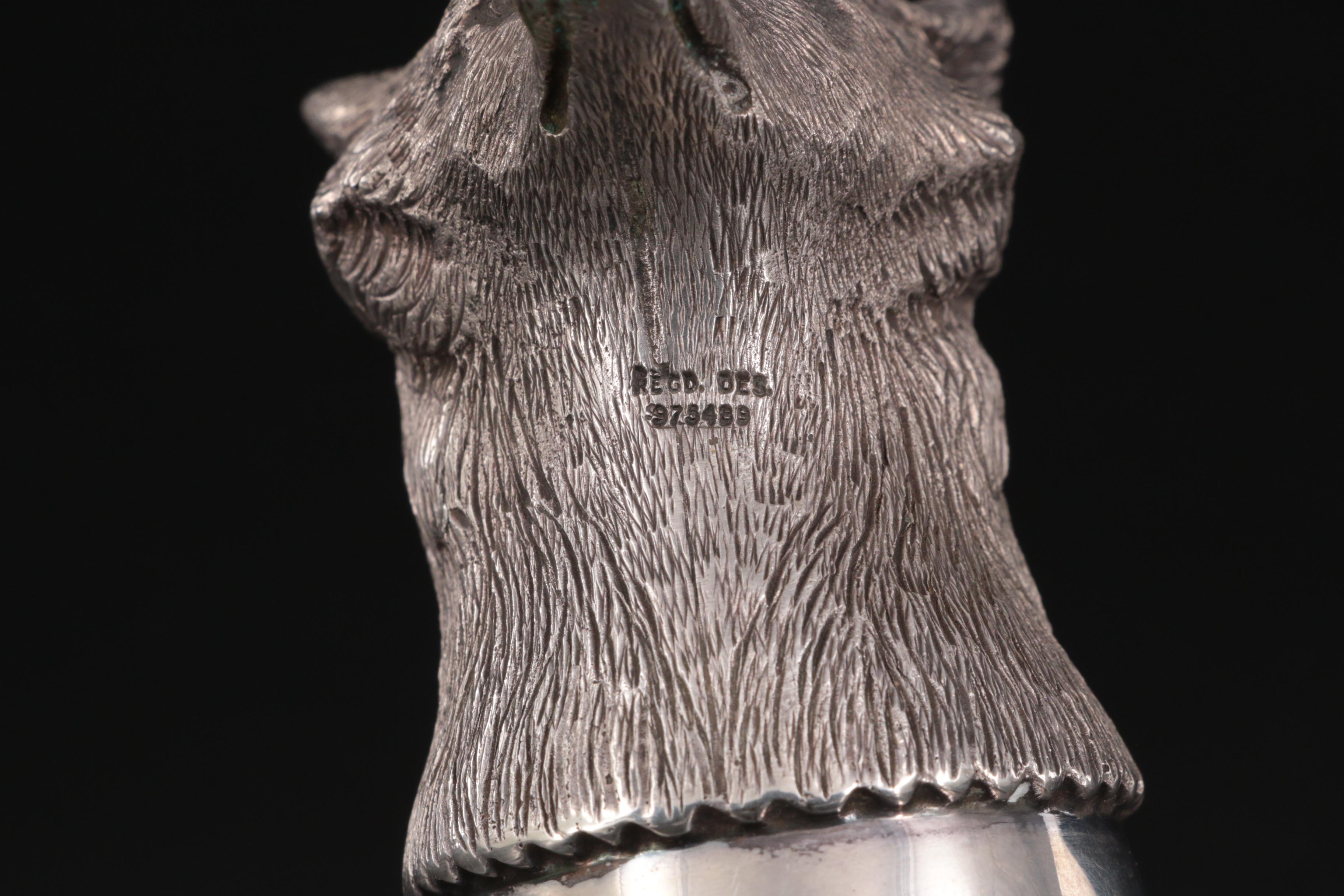 Mappin & Webb Silver Plate Fox Head Stirrup Cups, Mid-20th Century