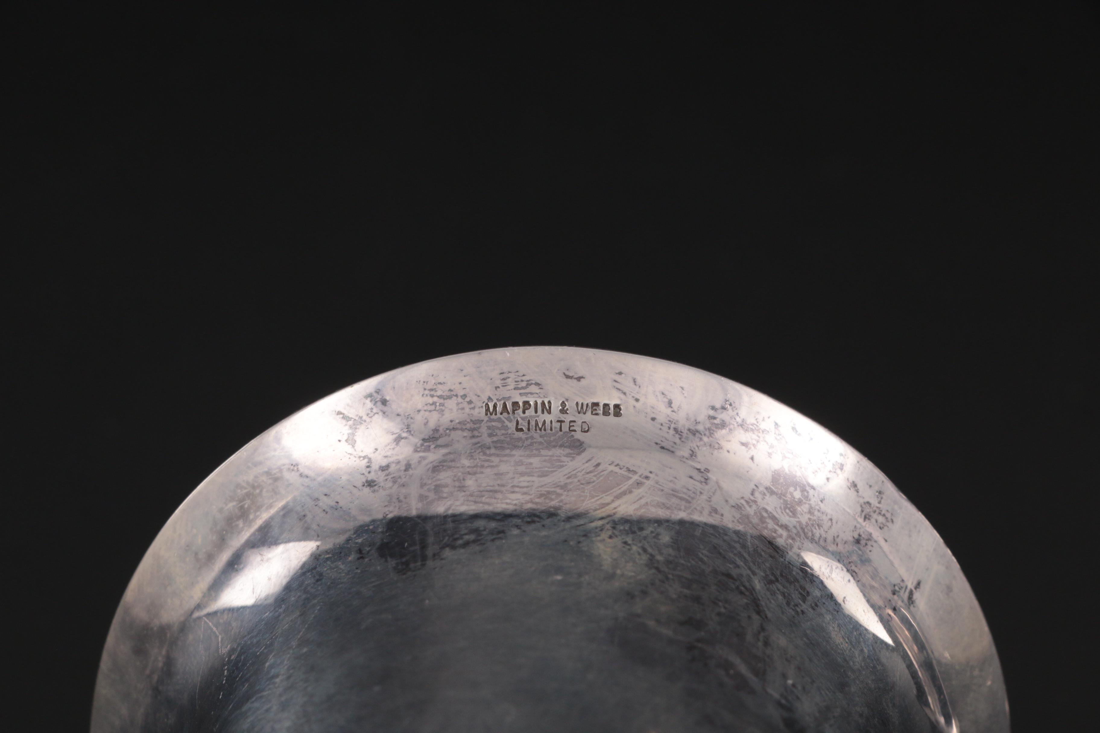 Mappin & Webb Silver Plate Fox Head Stirrup Cups, Mid-20th Century