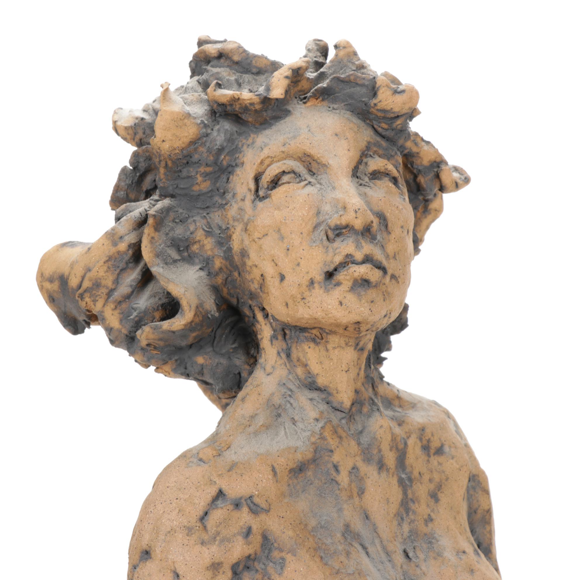 Patricia Pillitteri Ceramic Sculpture of Seated Female Nude