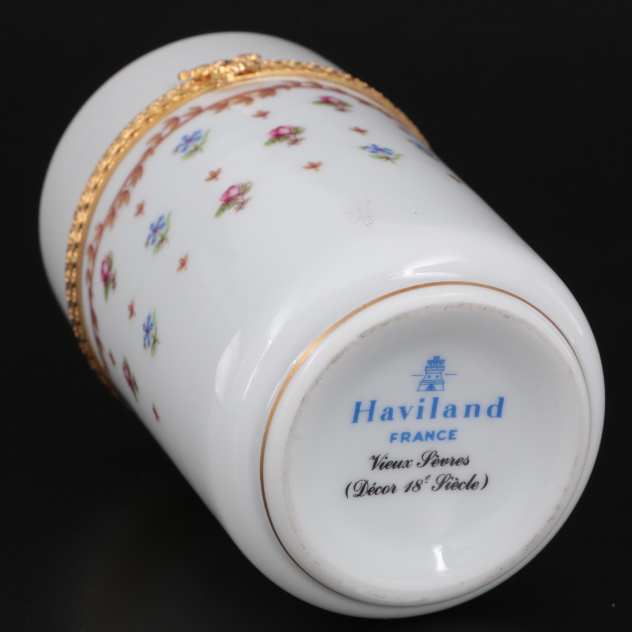 Haviland France "Vieux Sèvres" Porcelain Dresser Box
