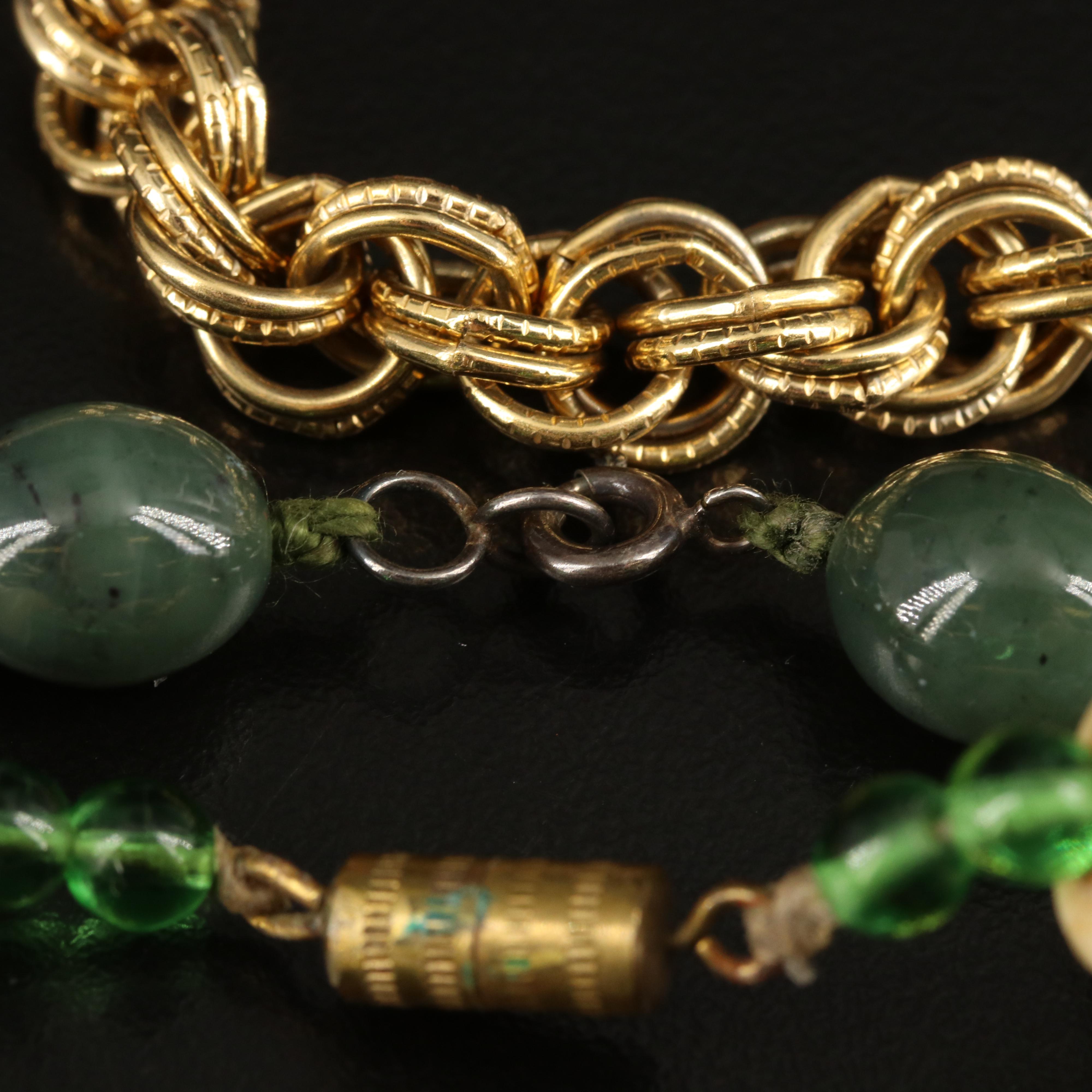 Beaded Necklaces with Amazonite, Aventurine and Tourmalinated Quartz