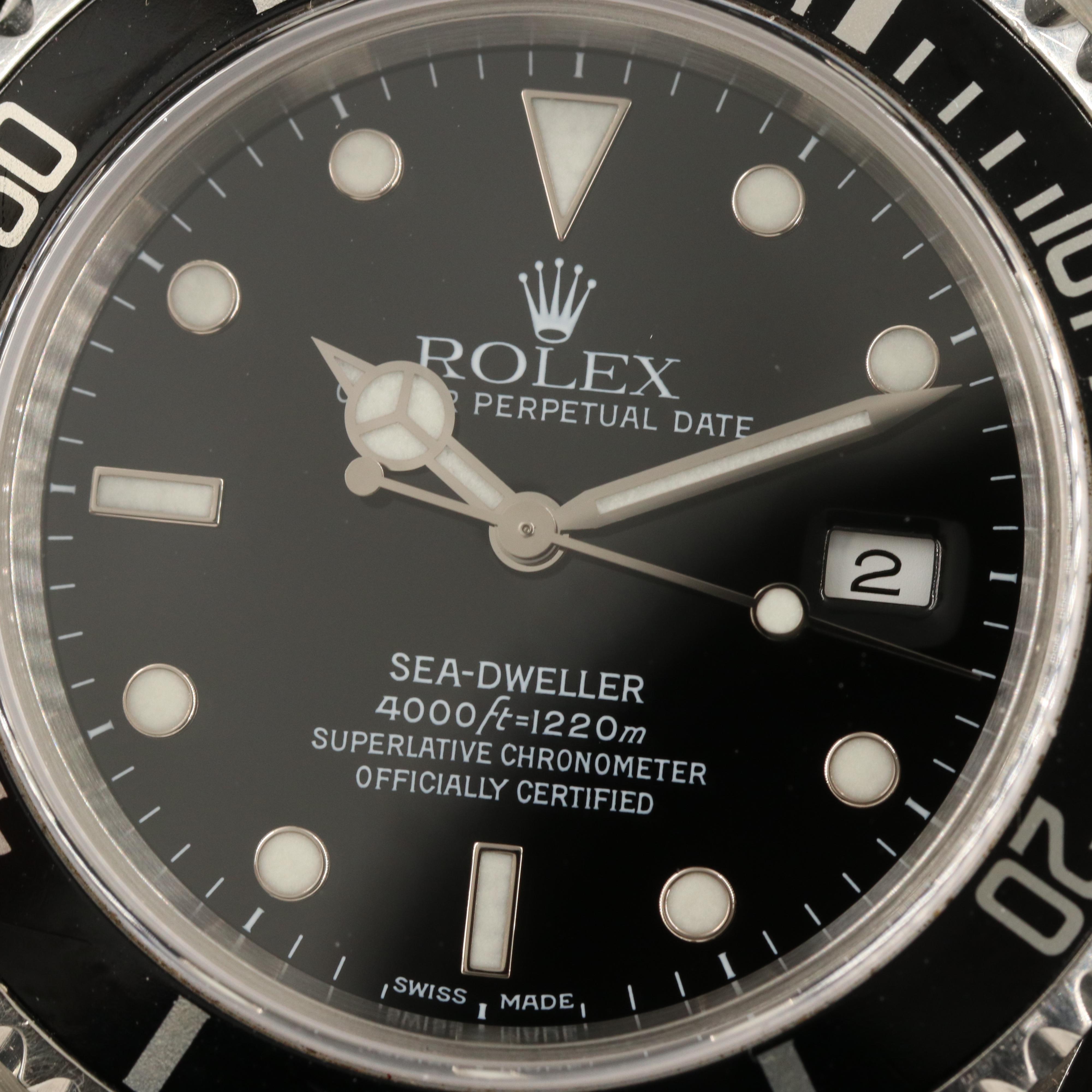 1999 Rolex Sea-Dweller Stainless Steel Watch with Box and Papers