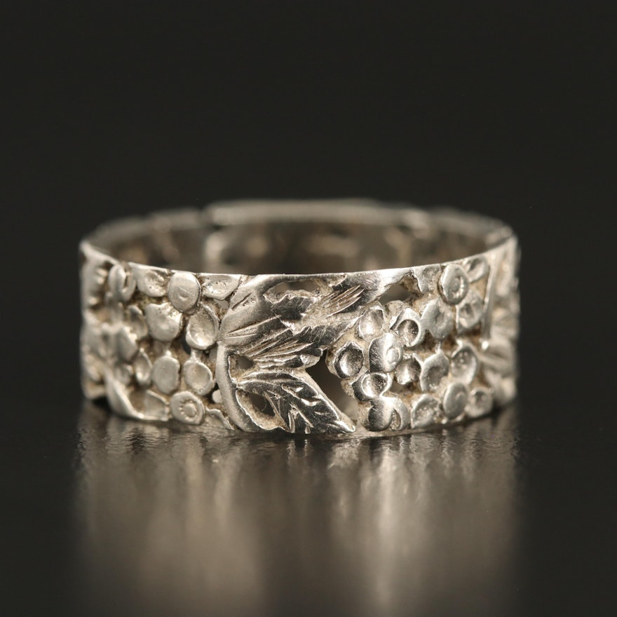 14K Foliate and Floral Openwork Band