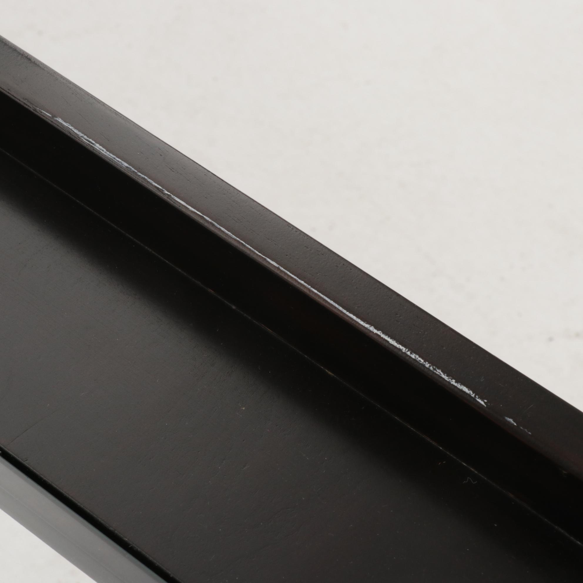 Contemporary Glass Top Wood Coffee Table