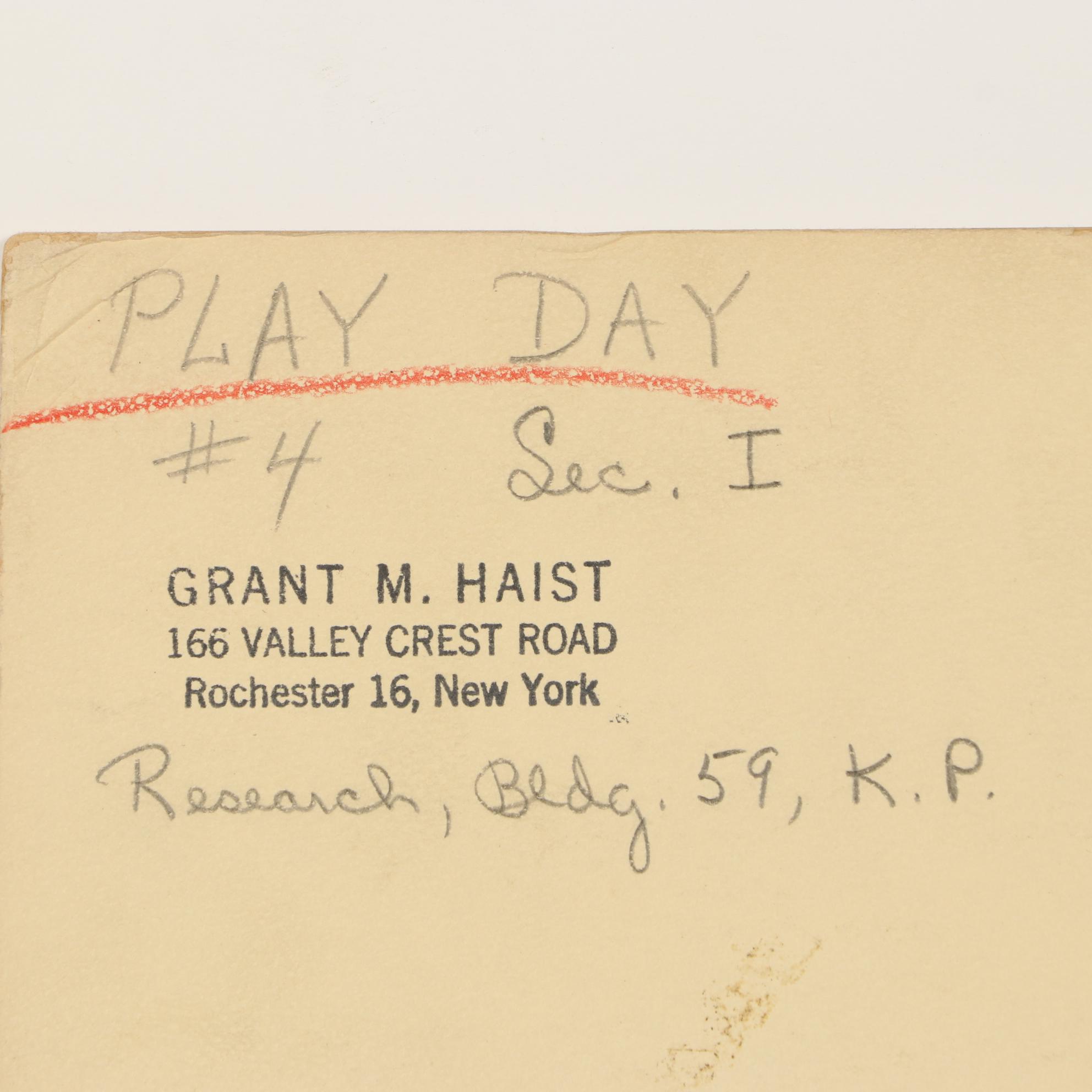 Grant Haist Silver Print Photograph "Play Day," Circa 1959