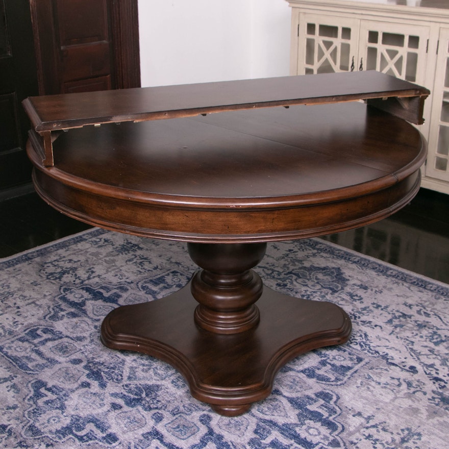 Hardwood Expansion Pedestal Dining Table