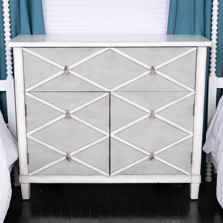 Coast to Coast Geometric-Patterned Shallow Storage Cabinet