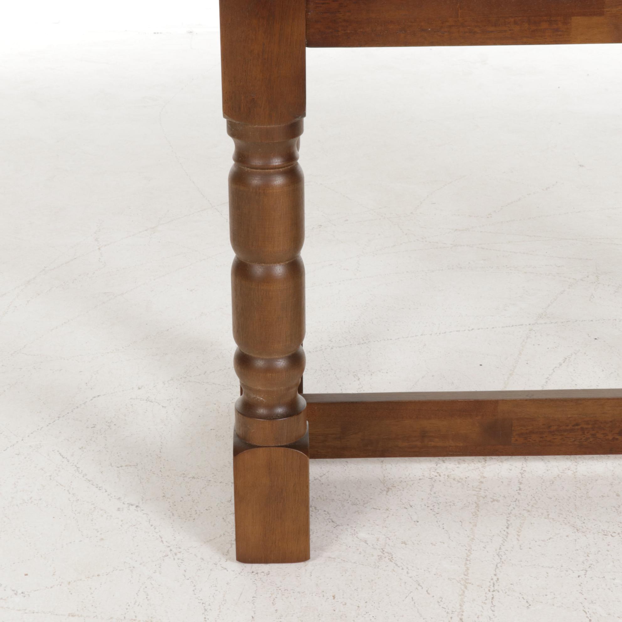 Irish Walnut Pub Table with Four Stools