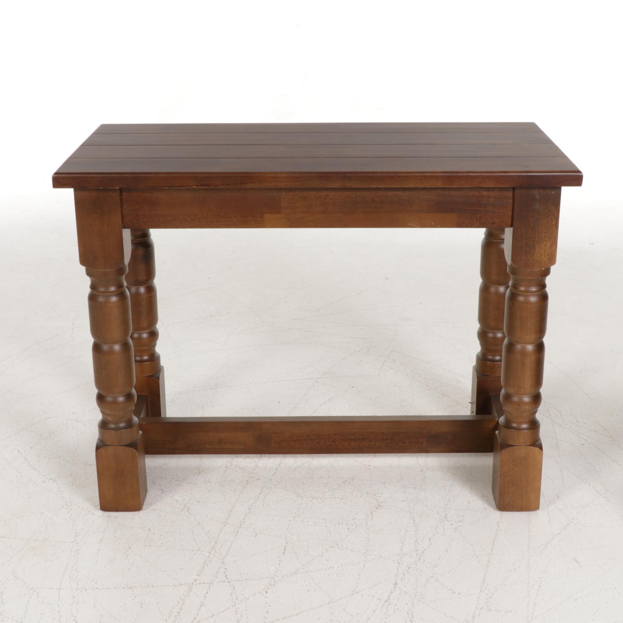 Irish Walnut Pub Table with Four Stools