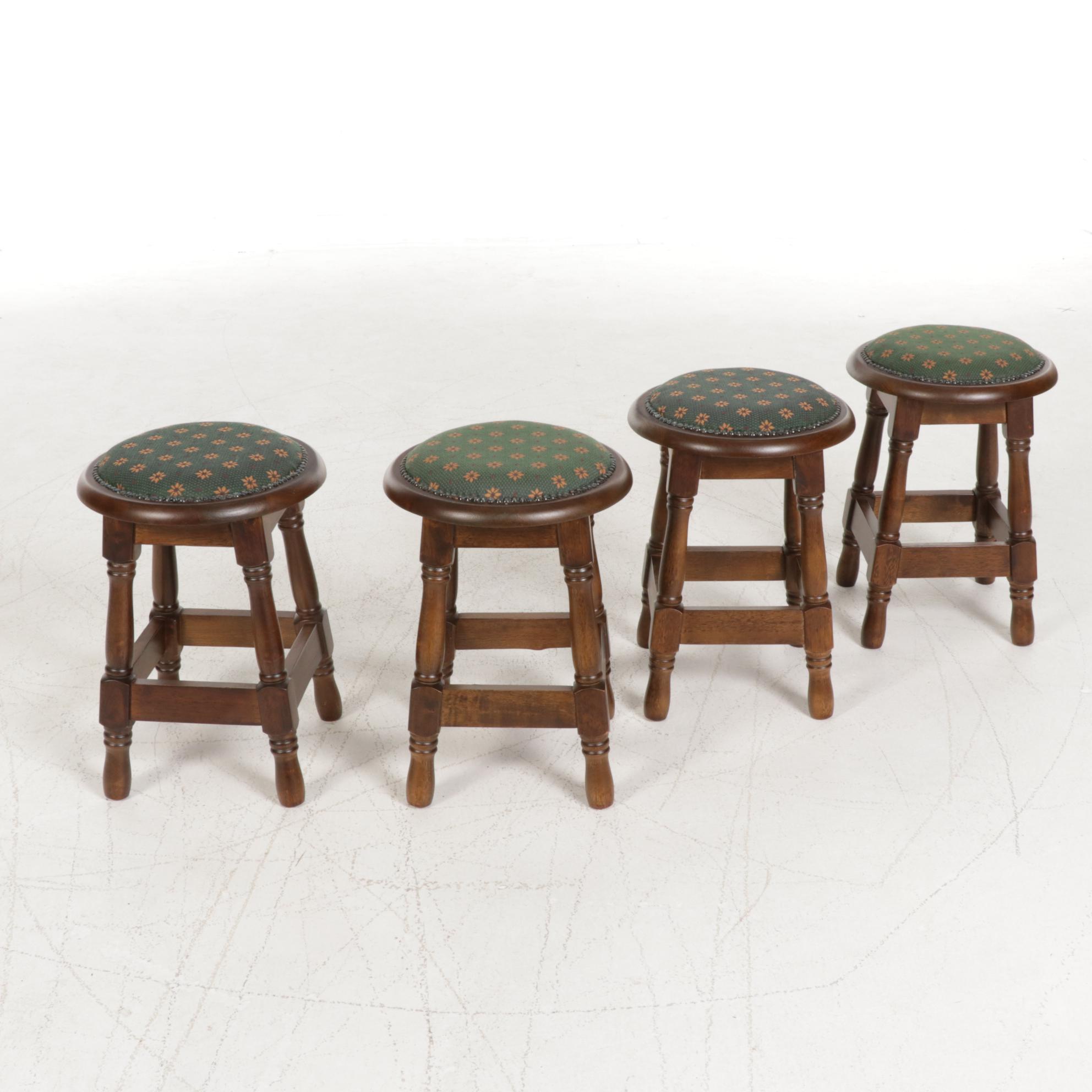 Irish Walnut Pub Table with Four Stools