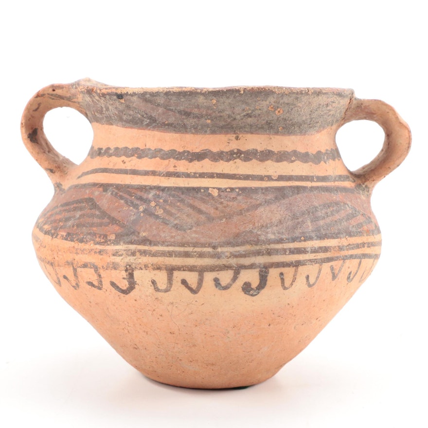 Chinese Neolithic Terracotta Two-Handled Vessel