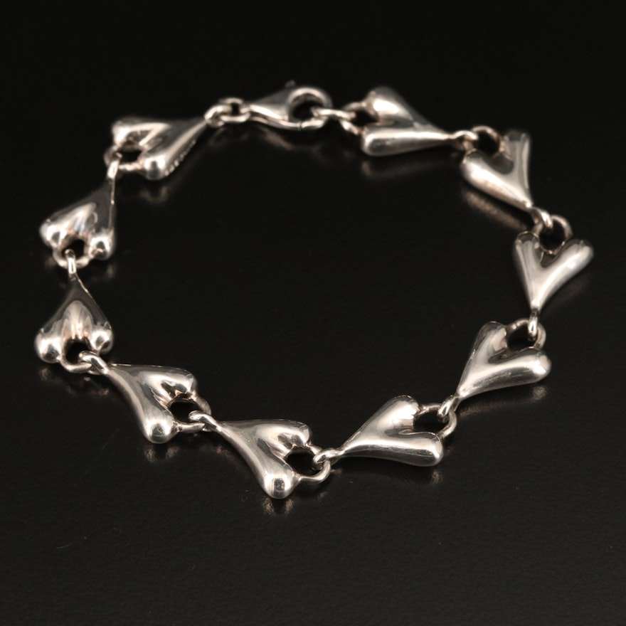 Robert Lee Morris Sterling Heart Link Bracelet