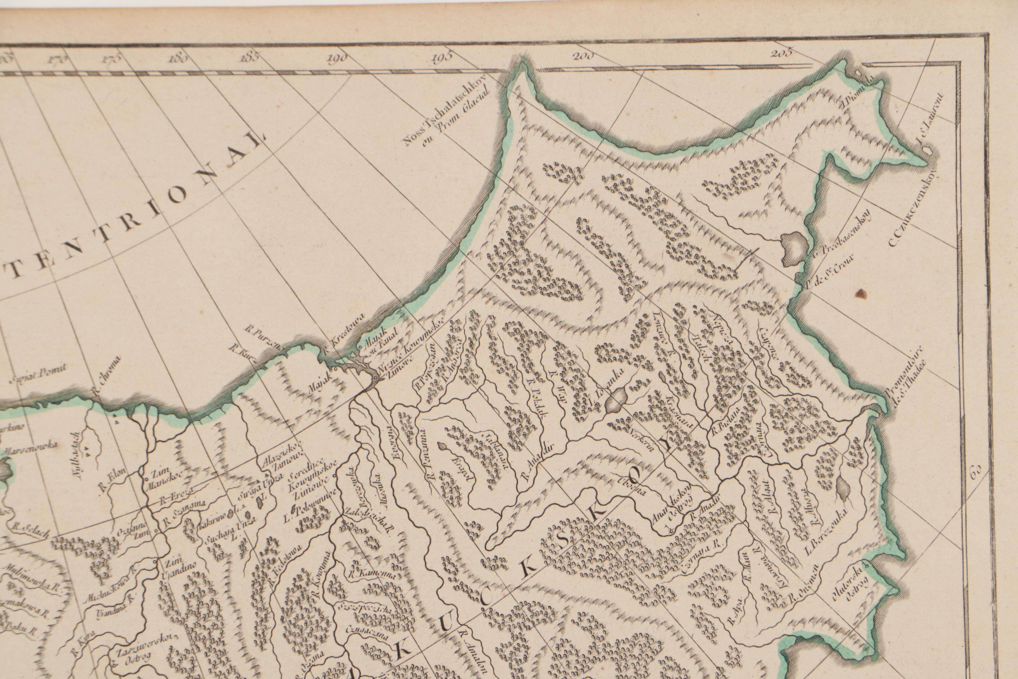 Gilles Robert de Vaugondy Map "Partie Orientale de L'Empire de Russie en Asie"
