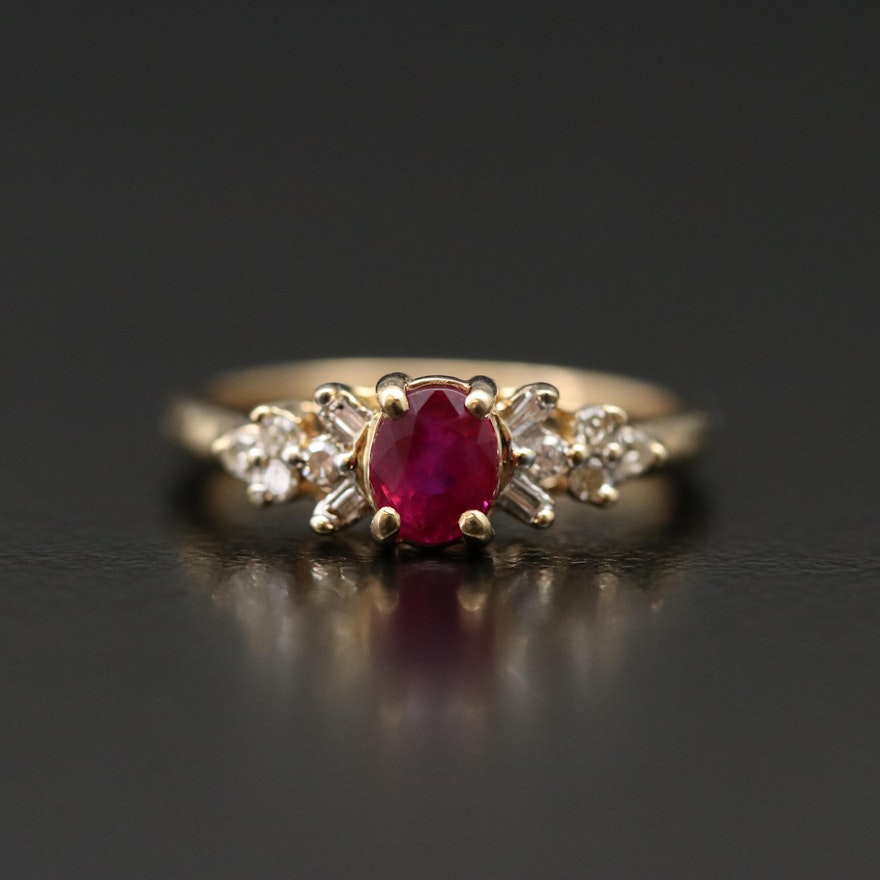 10K Ruby and Diamond Ring
