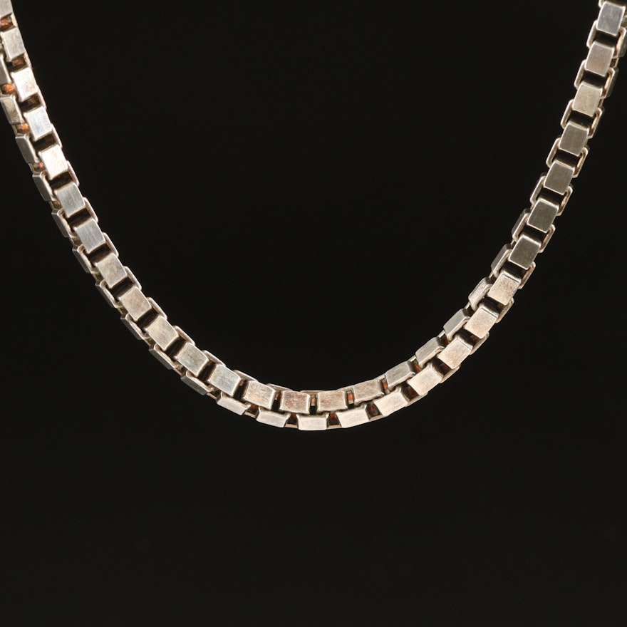 Italian Milor Sterling Box Chain Necklace