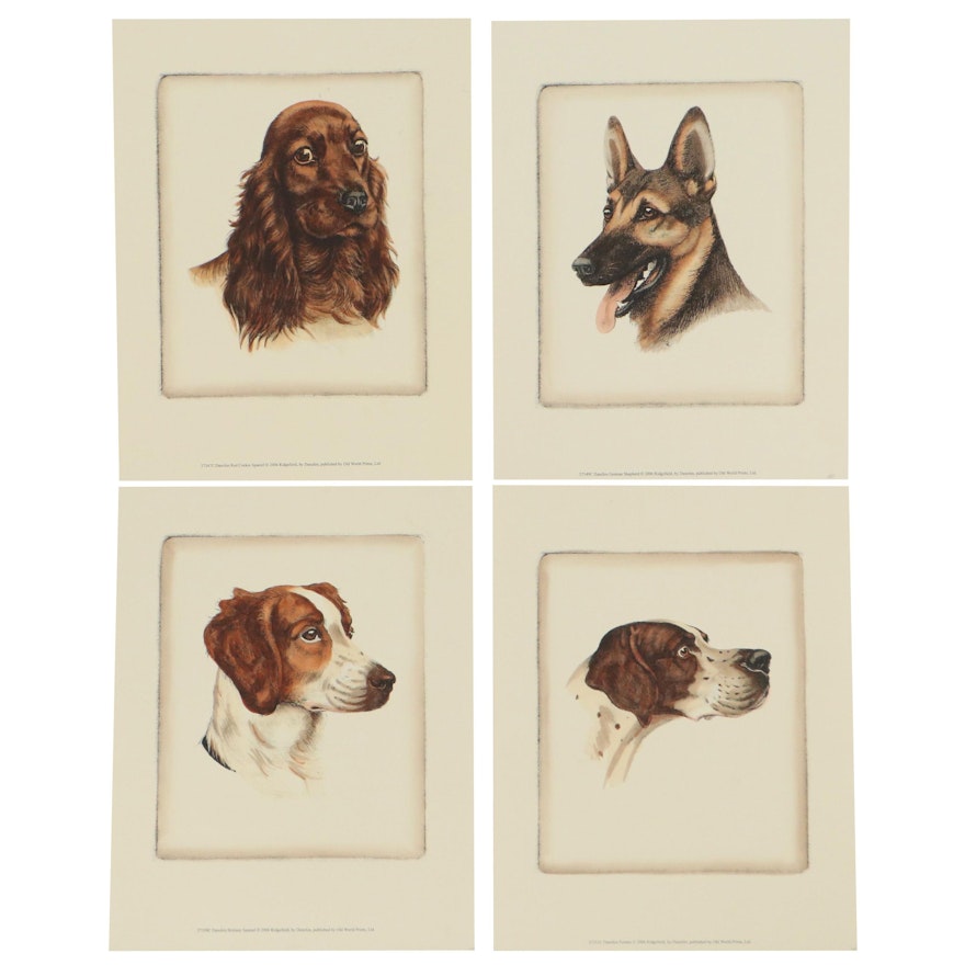 Halftones of Dogs After Leon Danchin "Brittany Spaniel," and More