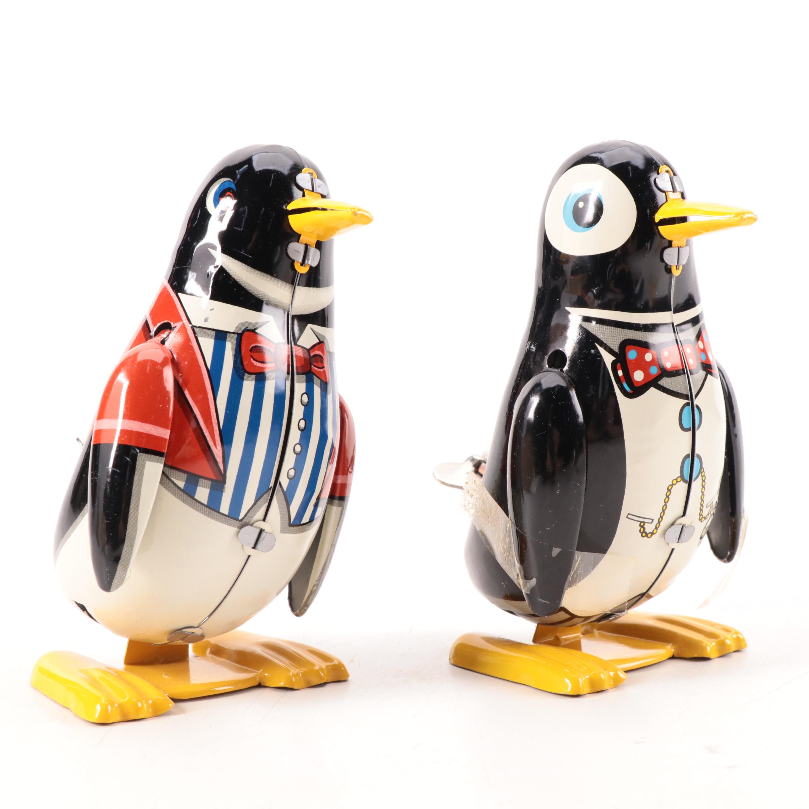 T.K. Toys Wind-Up Walking Penguin Tin Toys