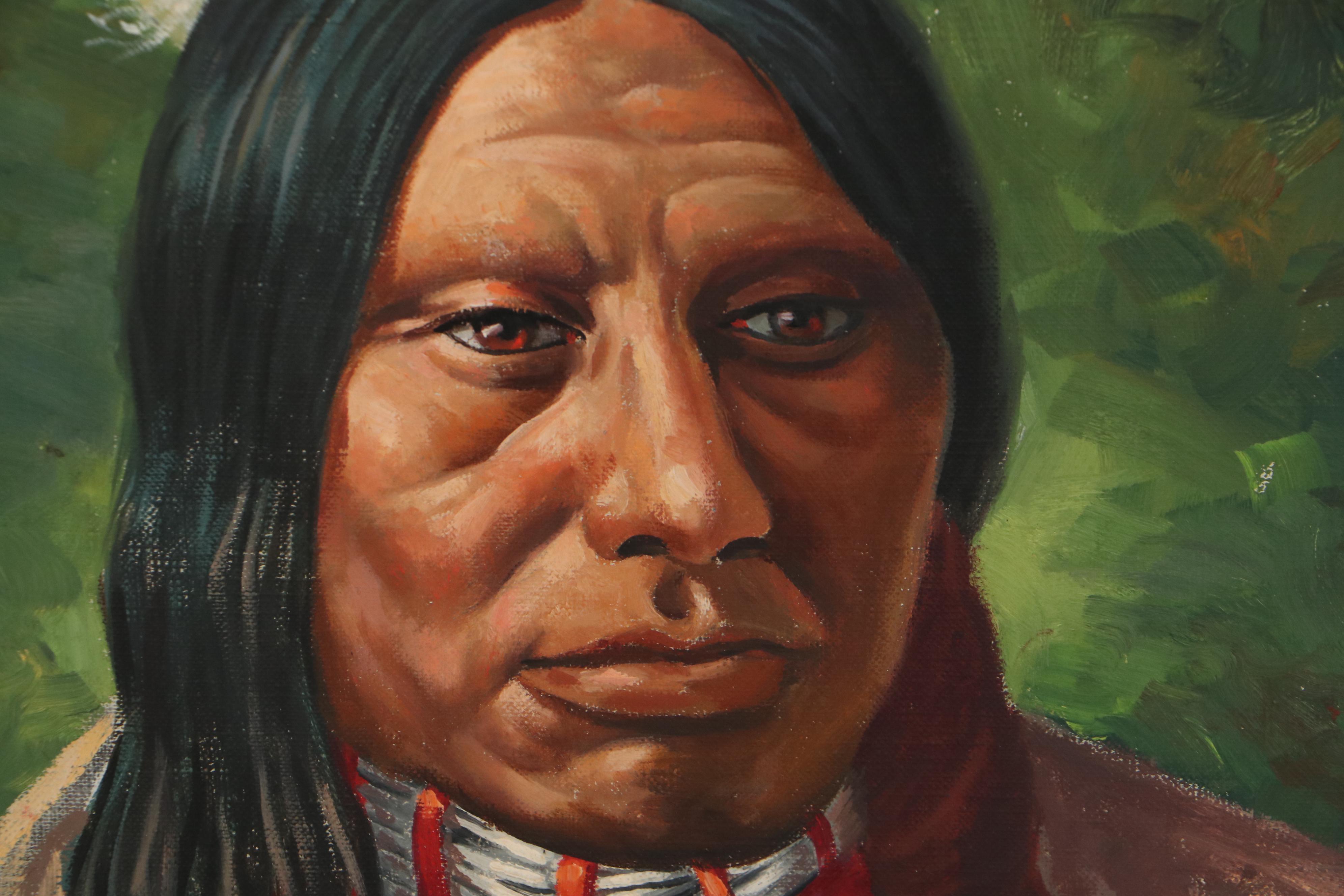 Jackson Grey Storey Portrait Oil Painting "Oglala Sioux"